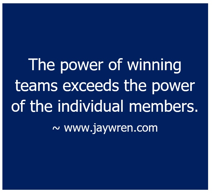 The power of winning teams exceeds the power of the individual members